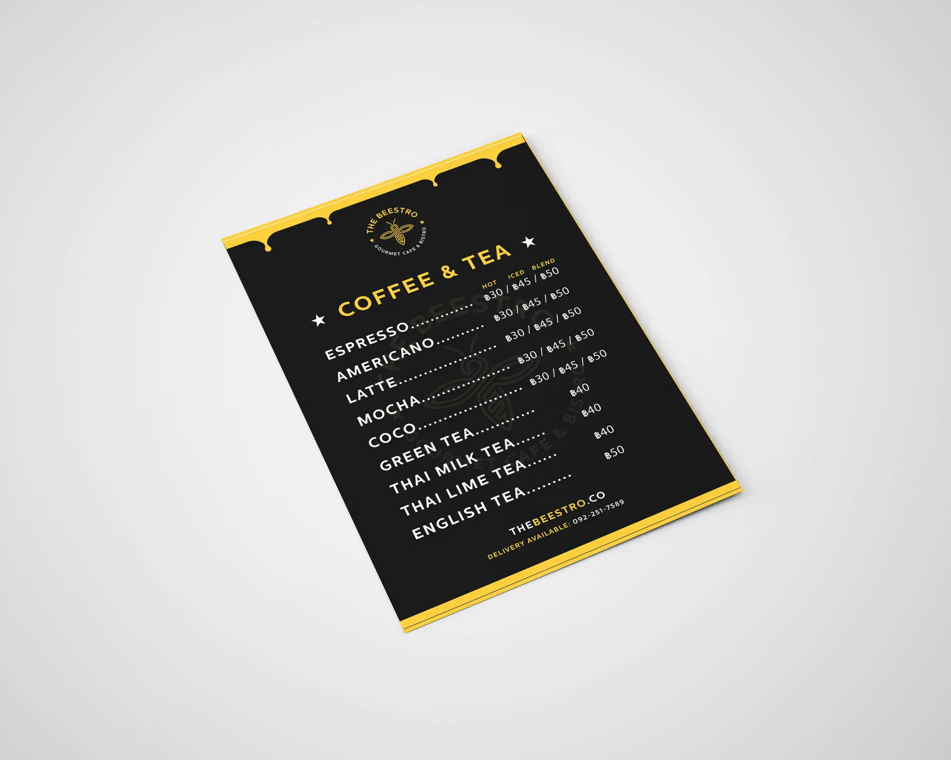 Drink Menu Mockup 1