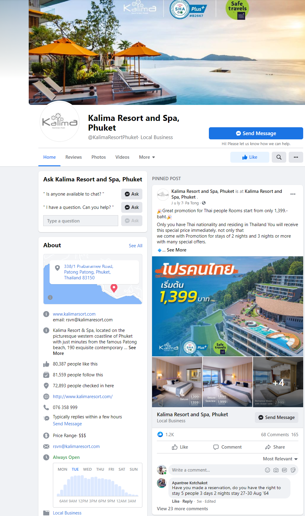 Kalima Resort and Spa Phuket Facebook